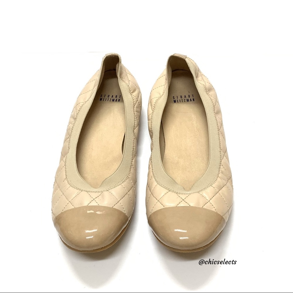 STUART WEITZMAN QUILTED BALLERINA FLATS